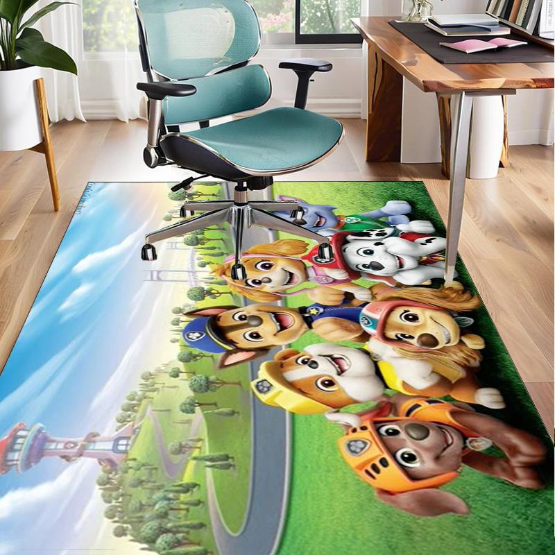Dog Paw Heroes Office Rug Chair Mat, Game Carpet, Suitable for Front Door, Bedroom, Living Room, Desk, Holiday Gift