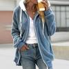 Sherpa Jacket for Women Winter Fuzzy Zip Up Fleece Sweatshirt Casual Warm Drawstring Hooded Coat with Pockets