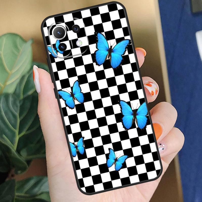 Клетчатый чехол с подсолнухом для Xiaomi 15 14 Ultra 13T 14T 15T Pro 17 Pro Max POCO X7 X5 X6 F5 F6 F7 F8 Pro Чехол