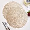 Simple Mesh Flower Placemat European Style  Gold PVC Hollow Coffee Dining Table Decorative Mat Steak Tray Mat Coaster