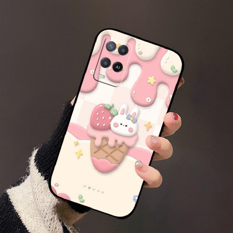 Чехол для Oppo A54 4G Черный Силиконовый Мягкий ТПУ Ударопрочный Чехлы для Телефона Для Oppo A54 Расписная Крышка Телефона CPH2239 Защитные Fundas