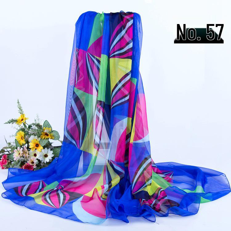 Women's Chiffon Scarf - Lightweight, Printed Sun Protection for Spring, Summer, Fall - Versatile Beach Shawl