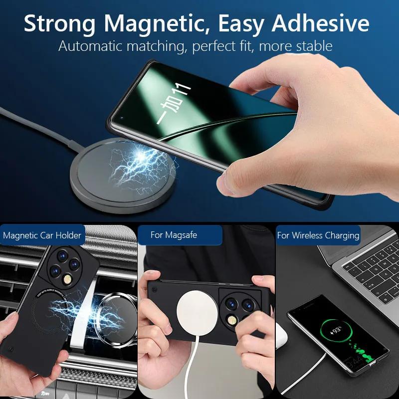 Безрамочный Магнитный Чехол Тонкий Для Magsafe Для OnePlus 9 10 Pro 11 10T 11R ACE Pro 2V 5G Беспроводная Зарядка Жесткая Задняя Крышка