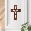 Intertwined Heart Cross Wall Decoration Handmade Wooden Double Hollow Love Heart Faith Prayer Cross Home Office Wall Art Ornament