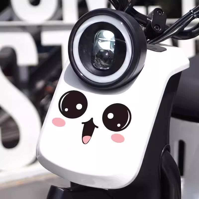 Waterproof Electric Bicycle & Motorcycle Cartoon Expression Decorative Sticker