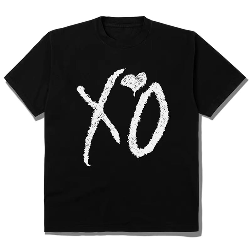 Повседневная Летняя Певец The Weeknd Модный Ретро Поддержка Короткие Рукава Высокое Качество Форма Сердца Футболка