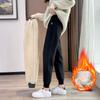 Женские утепленные флисовые джоггеры, плюшевые брюки на шнурке для активного отдыха осенью/зимой