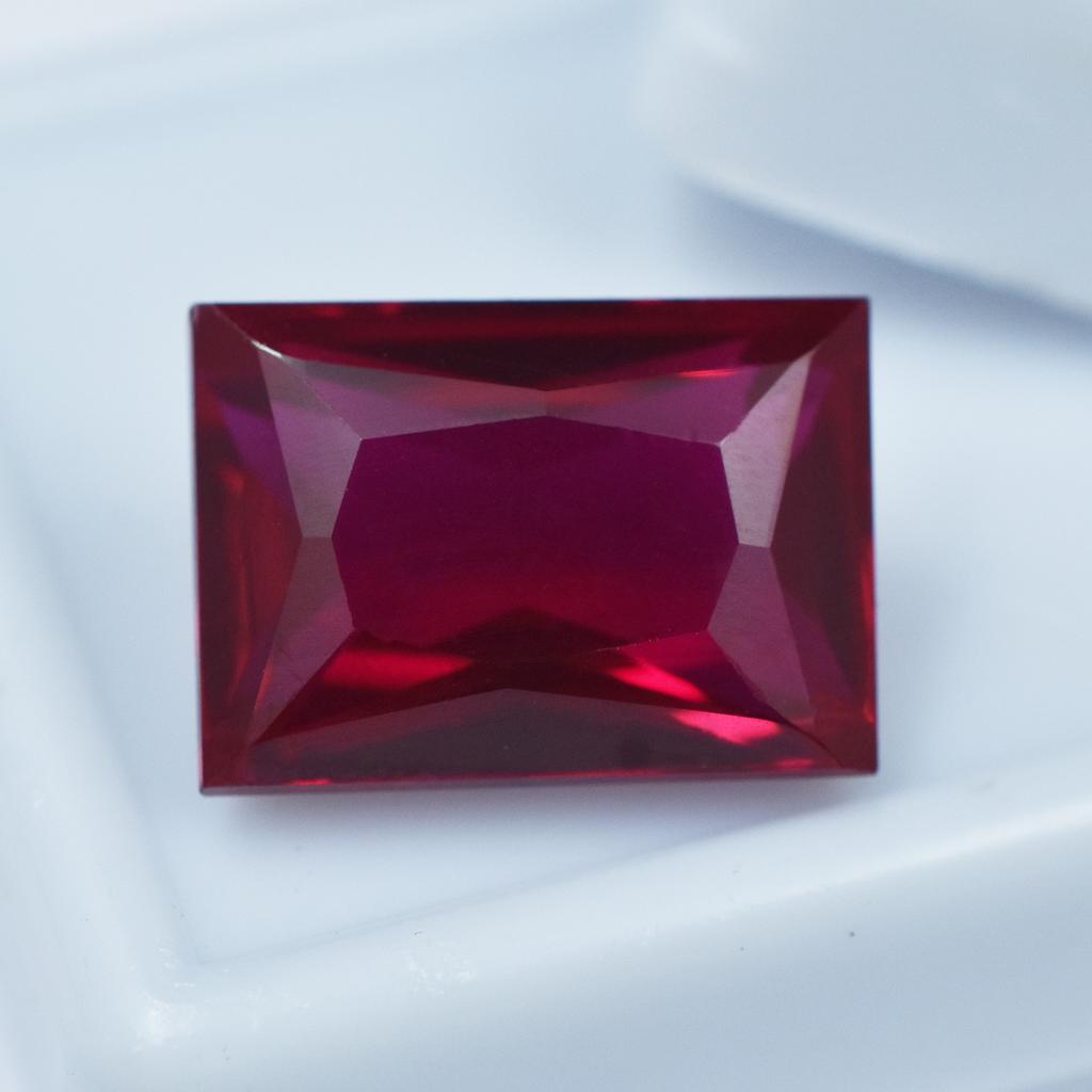 Natural Red Ruby 9.45ct Emerald Cut Certified Loose Gemstone