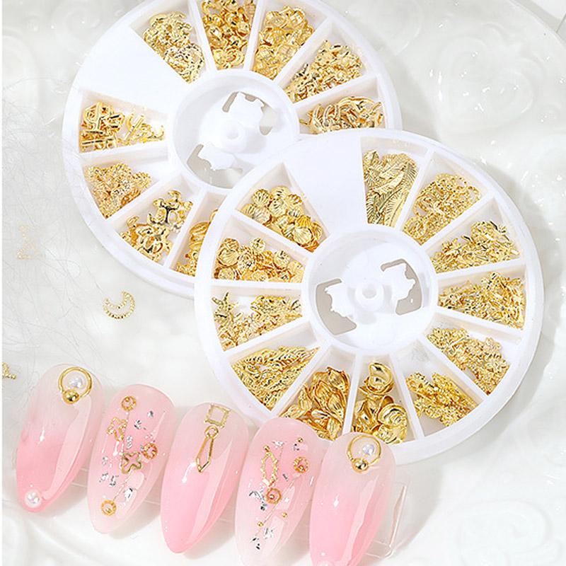 Nail Art Jewelry Star Moon Rivet Metal Ring Diy Nail Art Decoration Sticker Small Round Box Nail Sticker