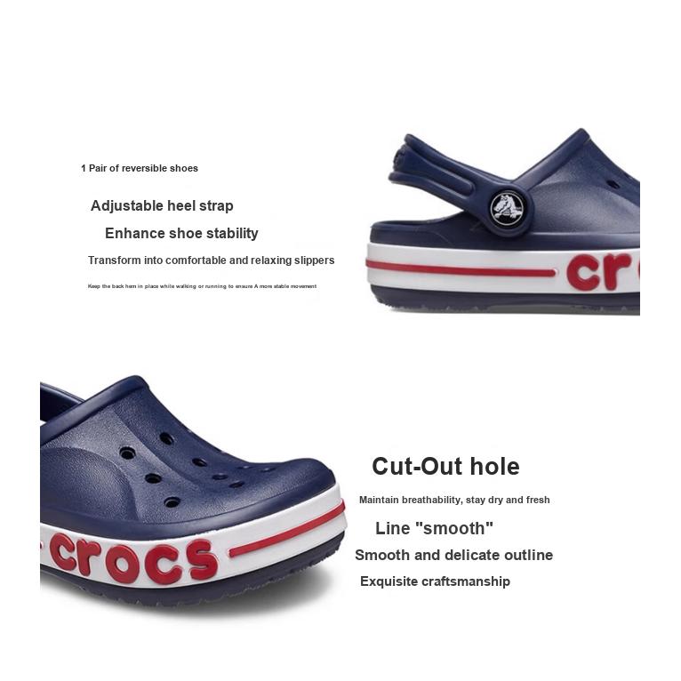 Crocs Кроксы Bayaband Детские Черно-красно-белые Повседневные Универсальные Противоскользящие Амортизирующие Износостойкие Сандалии 207019-410