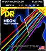 DR Strings NMCE-29 Neon Multicolor Coated Electric Guitar Strings, .009-.042