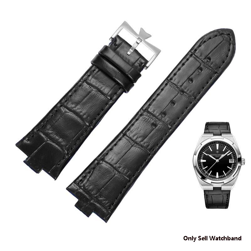 25*8Настоящая кожаная ремешок для часов Для Vacheron Constantin Серия OVERSEAS 4500V 5500V P47040 Пряжка из нержавеющей стали Мужской ремешок для часов