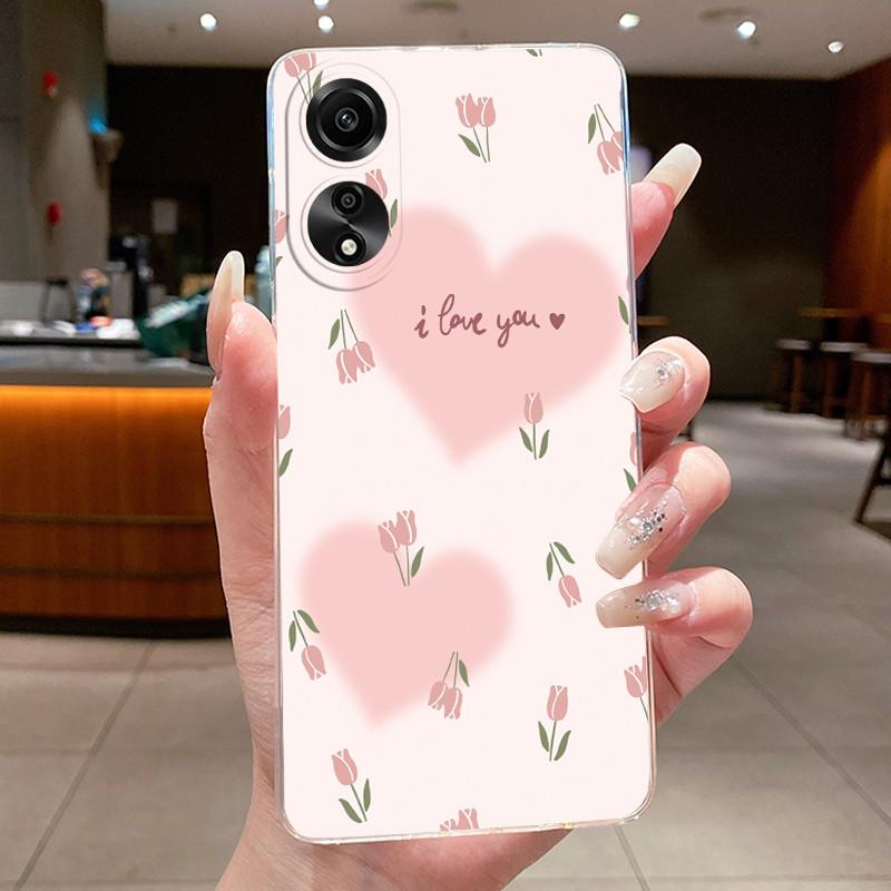 Чехол для OPPO A78 4G 5G A98 F23 A1X Цветок Бабочка Чехлы для Телефона Для Oppo A98 Мягкий Силикон Capa Прозрачный ТПУ Гелевая Крышка