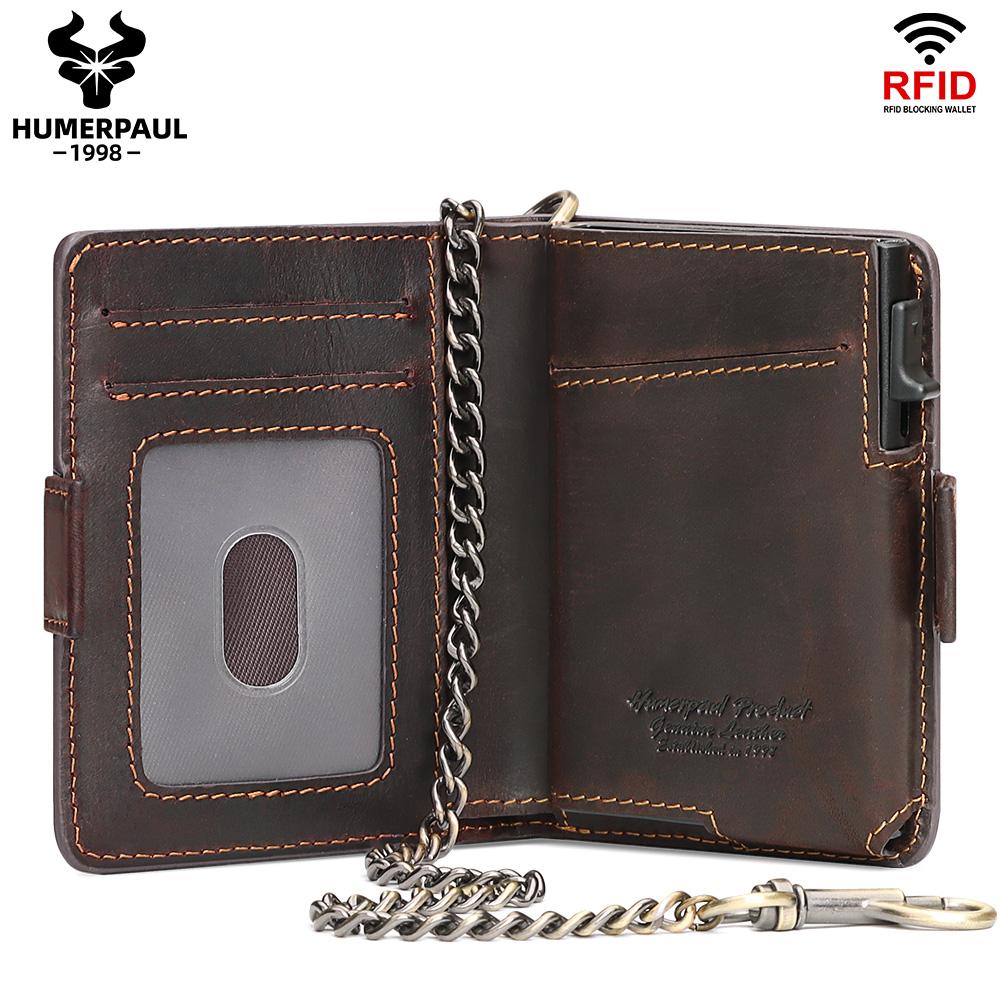 Humerpaul Leather Wallet Credit Card Wallet With Airtag Pocket