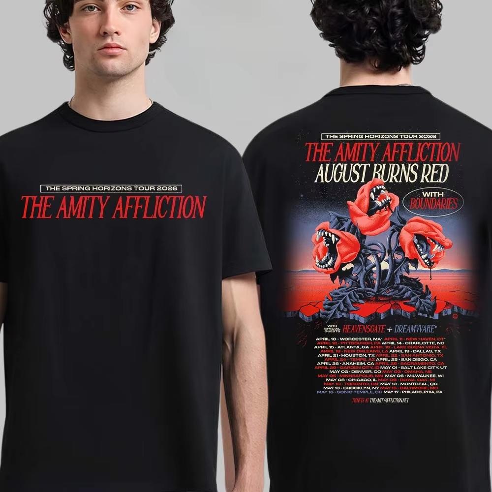 The Amity Affliction Футболка с принтом House of Cards Шипастая Маска Металкор Уличная одежда Повседневная Унисекс