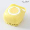 Pet Grooming Bath Massage Brush With Soap And Shampoo Dispenser Soft Silicone Bristle For Long Short Haired Dogs Cats Shower