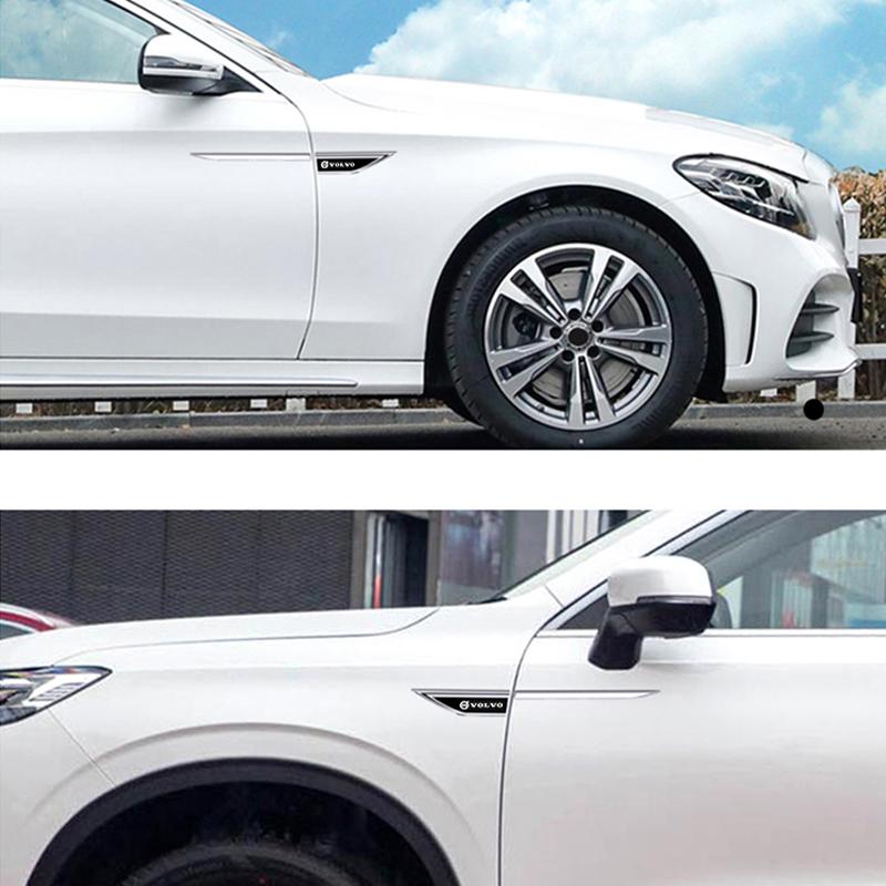 2 шт. Автомобильные наклейки на крыло Personality Для Volvo Rdesign V60 V40 XC90 S60 C30 XC60 V50 V70 S90 3D Металлические наклейки на боковое крыло автомобиля