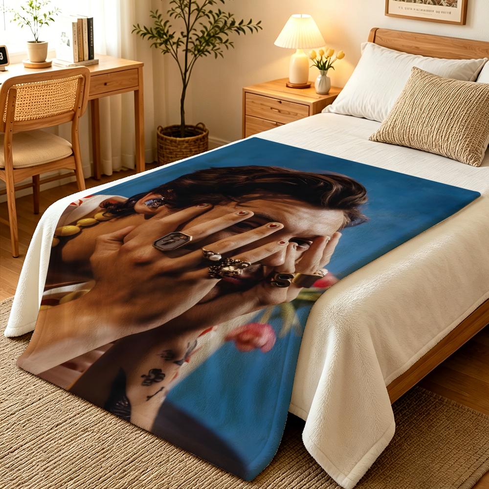 Singer H-Harry Styless Throw Blankets Soft Warm Flannel Blanket Bedding for Bed Living room Home Sofa