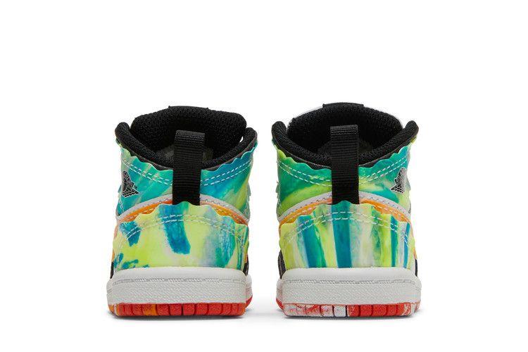 Kids' Sneakers Nike Jordan 1 Mid SE Wavy (TD) Black/White-Team Orange-Kumquat