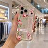 Vintage Peony Floral Phone Case For iPhone 16 15 14 Pro Max 13 12 11 Mini XR XS SE Wavy Edge Soft Cover
