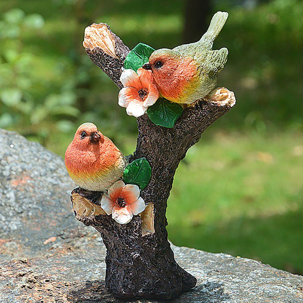 Бонсай Декор Зимородок Фигурка Скульптура Животного Реалистичная Статуэтка Птицы Воробей на Ветке