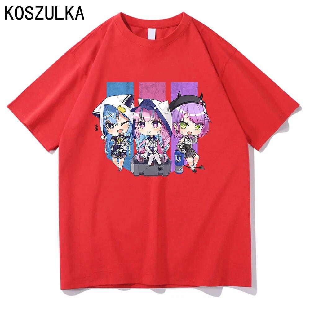 Футболка Calliope Anime Hololive Suisei, хлопковая футболка, летние футболки Kawaii Pavolia Reine, одежда, забавная женская/мужская толстовка унисекс