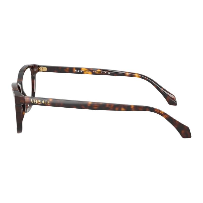 Versace Brand Logo Acetate Rectangular Optical Frame Women's Brown 26126528 VE3375108-Brown F