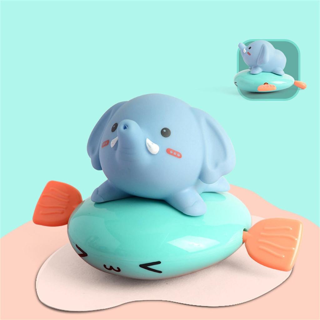 (H0826)Детская ванночка, заводные игрушки, милый мультяшный слон, детский пластиковый забавный гаджет для душа, распылитель воды, пляжное плавание, плавающая заведенная цепочка, игрушки