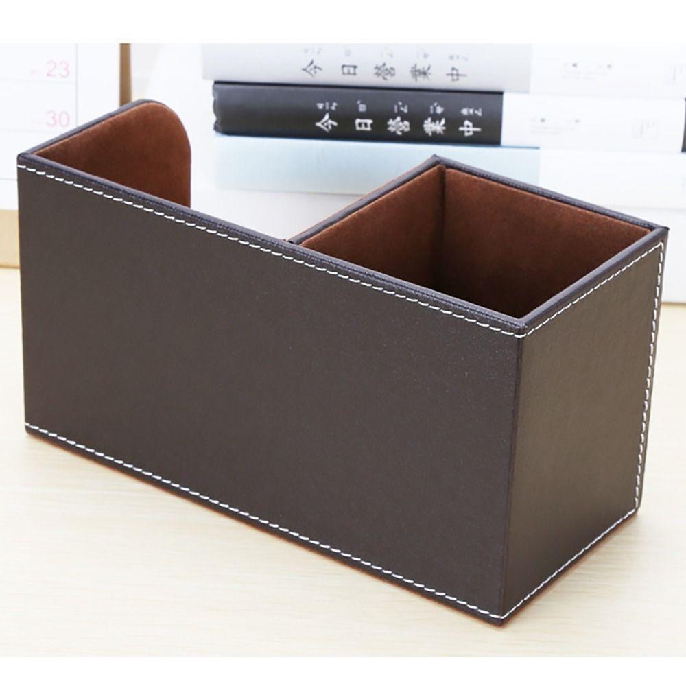 Leather Makeup Brush Holder Stationery Storage Pen Container Light Luxury Brush Pot