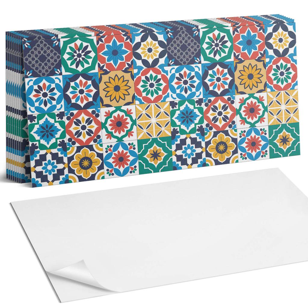 Komplet Kafelków Winylowych Z Motywem Do Kuchni Salonu Wzory Mozaikowe W Układzie 10X40X20 Cm