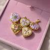 Европейские и американские карманные часы с открытым циферблатом, кулон в форме сердца с сохранением цвета 18 карат и красочным дизайном с заливкой маслом