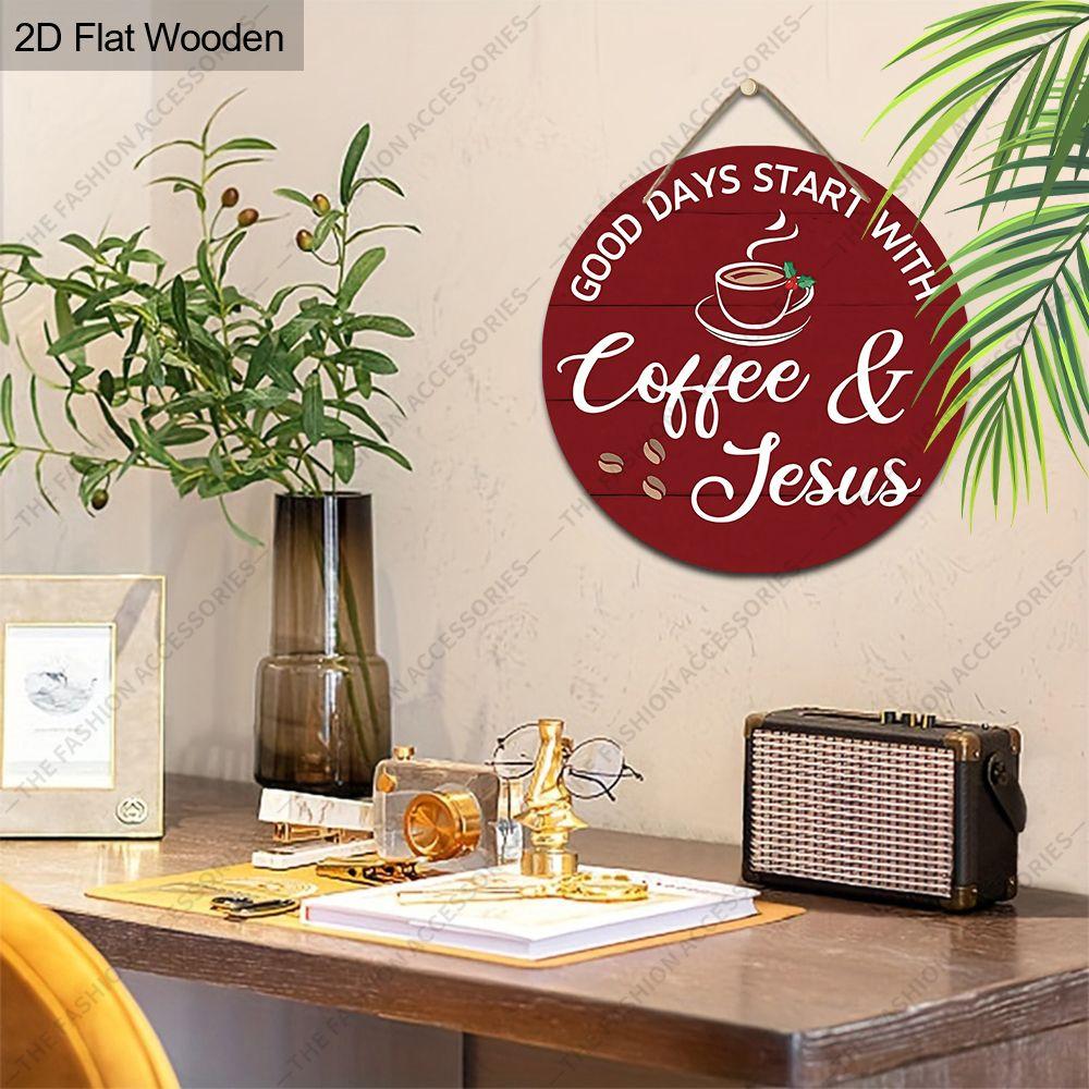 2D Flat Hanging Decorative Signs, Interior Wall or Door Decoration, Garden Decoration, Coffee Patterns, Interesting Gifts for Family and Friends