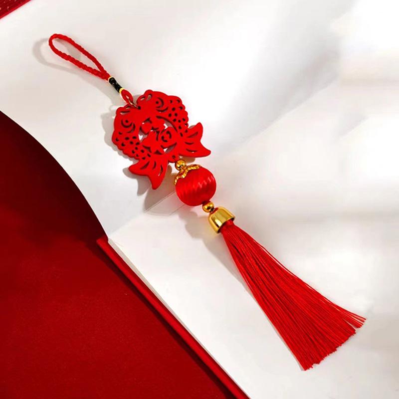 1 шт. С кисточкой Изысканный домашний декор Благоприятный деревянный симпатичный кулон Новогодний подарок Китайский узел