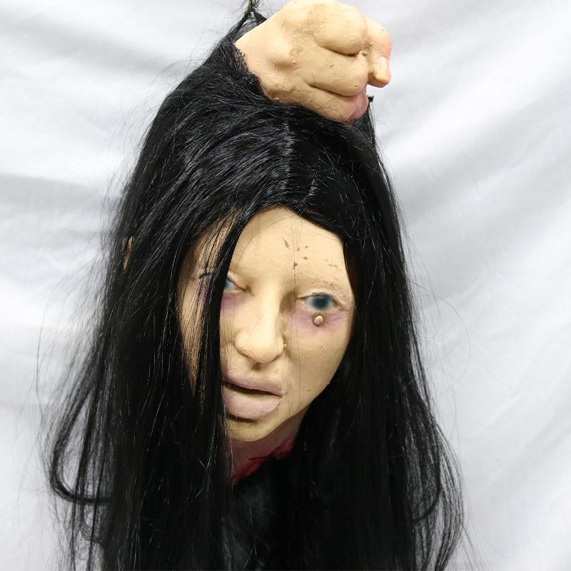 Halloween Haunted House Scene Decor Latex Filled Head Prop For Party And Bar Setup