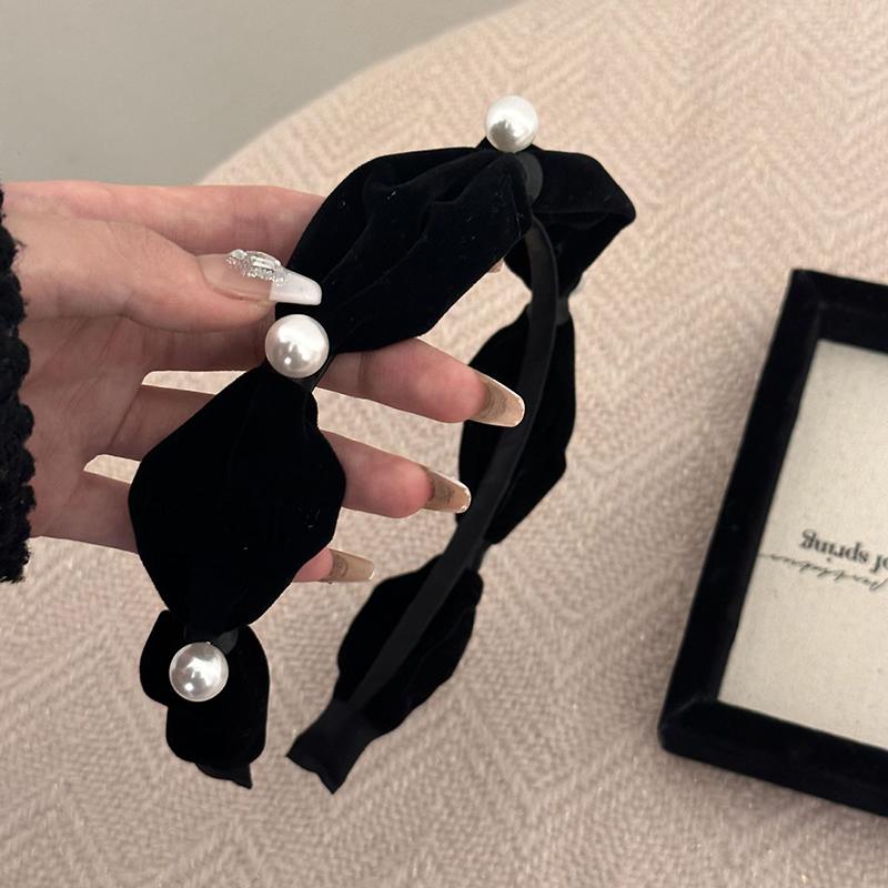 Плиссированные тканевые банты для волос для женщин, элегантные французские темпераментные повязки на голову, аксессуары для волос