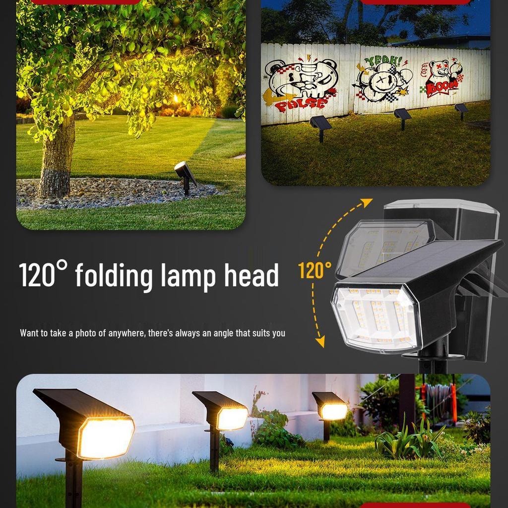 Уличные солнечные прожекторы высокой яркости для дерева и ландшафтного освещения сада - Водонепроницаемые декоративные газонные светильники