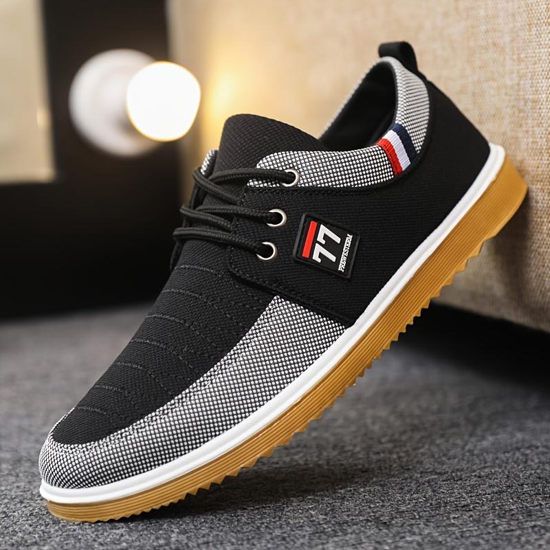 Мужская повседневная парусиновая обувь, дышащая износостойкая нескользящая обувь на шнуровке для активного отдыха, весна-лето и осень