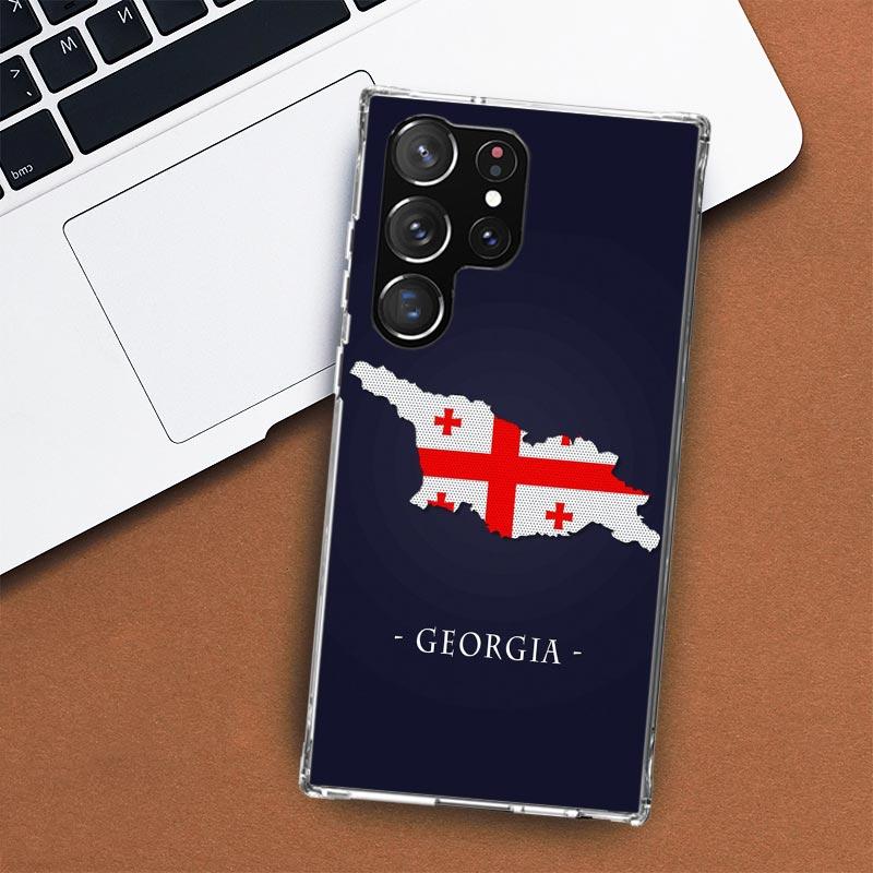 Чехол для телефона с флагом Грузии для Samsung Galaxy S24 S23 S22 Ultra S21 S20 Fe S10 Plus S10E S9 S8 + чехол в виде ракушки