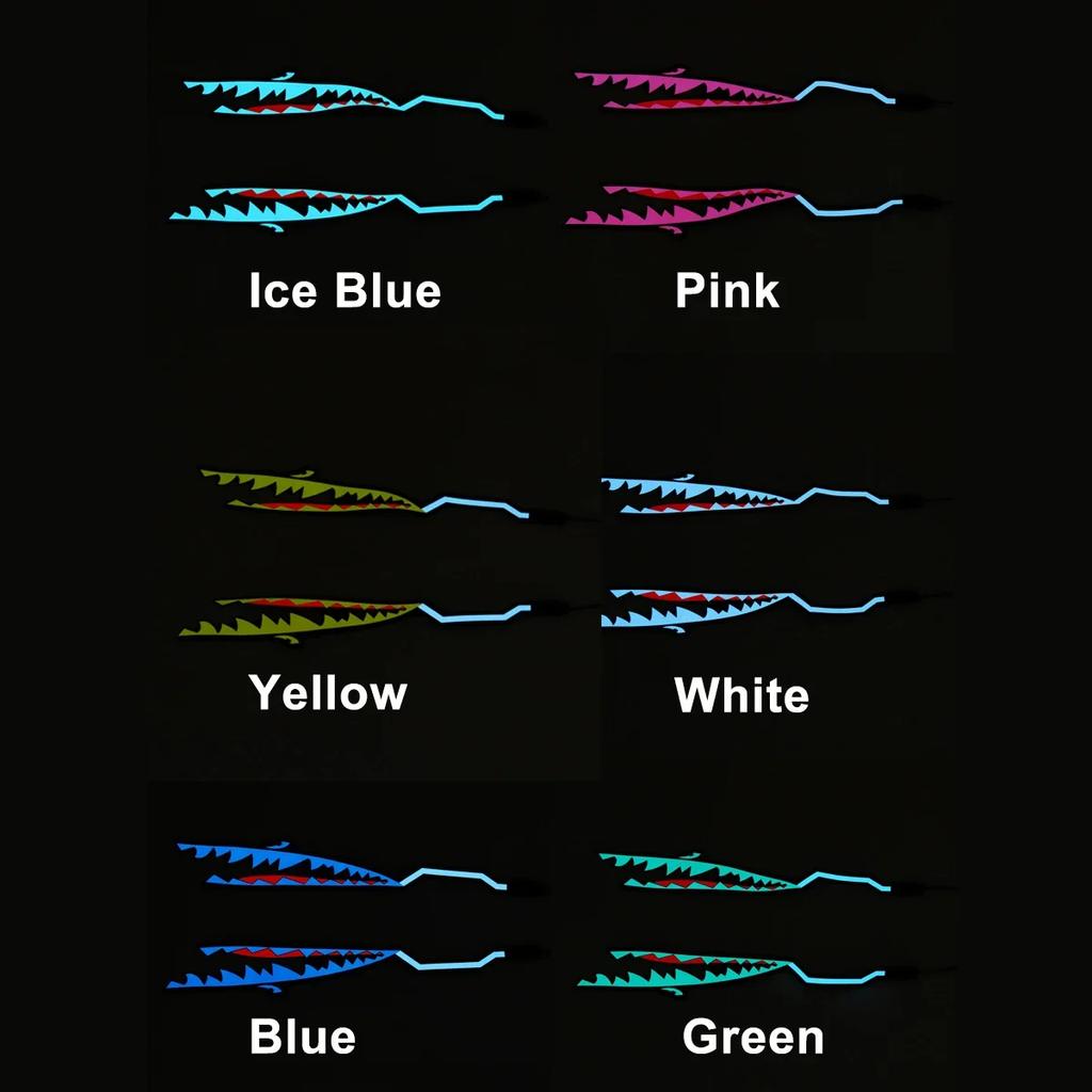 2 в 1 2 шт. светодиодная полоса для мотоциклетного шлема в стиле акулы, светящаяся ночью модифицированная наклейка