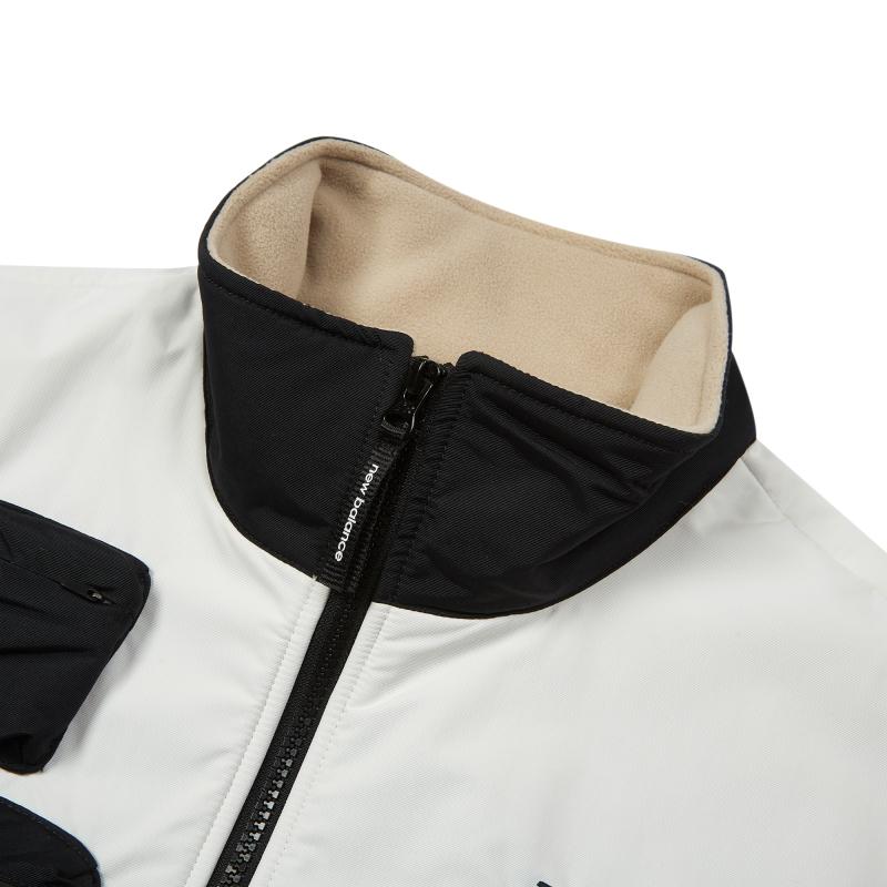 New Balance Velvet Jackets Unisex Khaki Stand Collar Moderate (Unisex) Velvet Jackets 6DB42133 DB