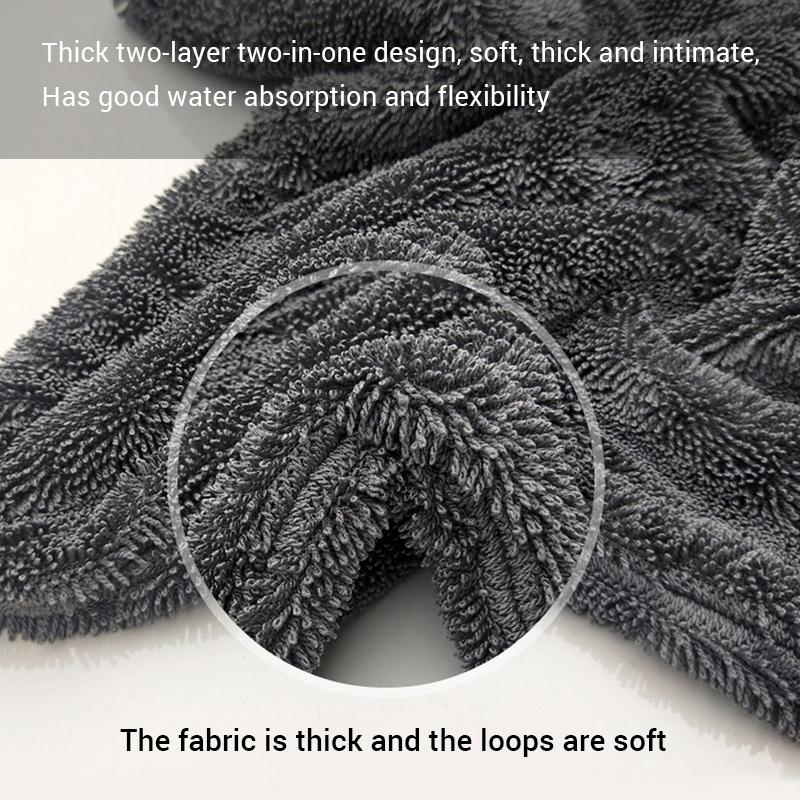 SEAMETAL 1200GSM Microfiber Car Wash Towel Thicken Soft Scratch-Free Car Detailing Towel Fast Drying Cloth for Car Cleaning Tool