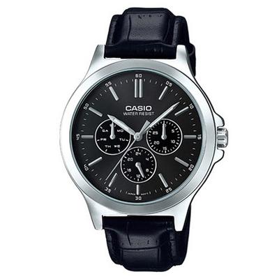 Мужские часы с кожаным ремешком MTP-V300L