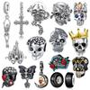 Серия Хэллоуин Медный Шарм-бусина в виде головы черепа Подходит для браслета «Сделай сам» Нейтральный Новая Темная Серия Ювелирные Изделия