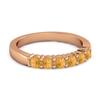 Citrine Half Eternity Band Ring - 925 Sterling Silver Rose Gold Vermeil
