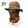 Sun Protection Hat Camouflage with Balaclava Face Mask, UV Men Wide Brim Hat, Breathable Bucket for Outdoor Fishing Hiking Cycling
