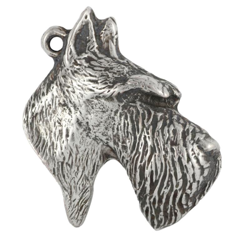 Scottish terrier, Aberdeen Terrier - Silver-plated pendant with a dog in a decorative box, handbag decoration, backpack pendant by Art-Dog brand