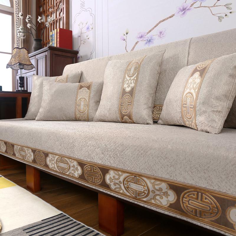 Новый китайский нескользящий чехол для дивана, современная простота, 4 сезона, универсальный чехол для дивана, диванная подушка, украшение для дома, защитный чехол