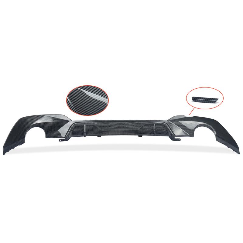 Car Rear Bumper Lip Spoiler Trim Splitter Diffuser For BMW 3 Series G20 G28 M Sport 2019-2020 Double-Single Round Out
