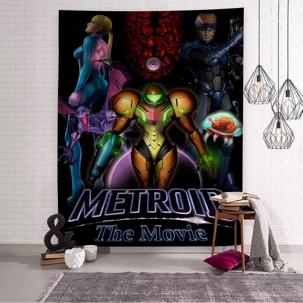 Аниме-гобелен в стиле Metroid, подвесной, Таро, Хиппи, настенные ковры, Декор для общежития, дома