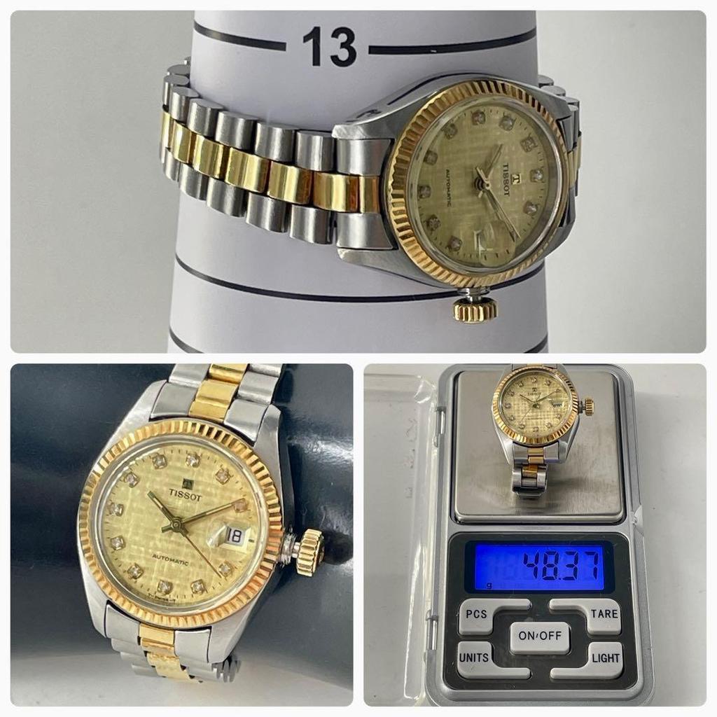 Б/у [С камнем] Автоматические женские часы TISSOT золотые YA0004